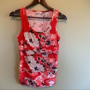 Ricki's, Red Floral Layers Tank Top, Small